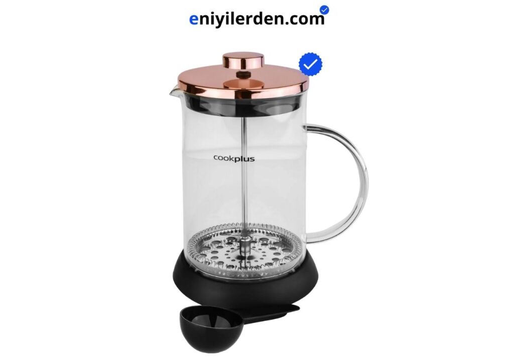 Cookplus Coffee Bean Borosilikat Cam Bronz French Press 800 Ml