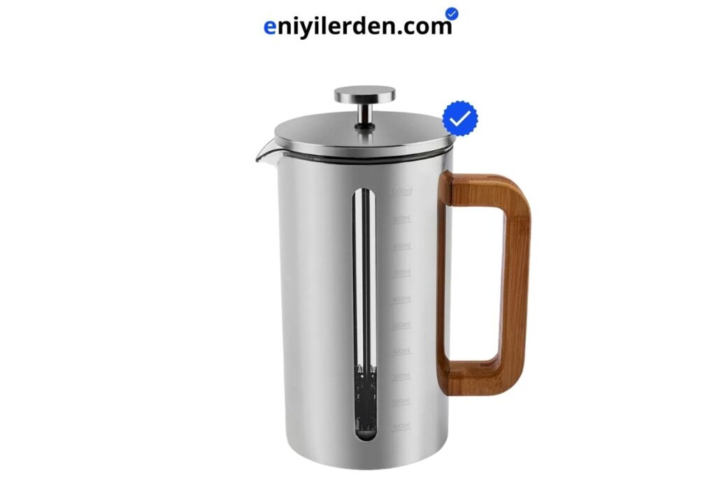 Karaca Poly Wood Borosilikat Cam/Çelik French Press 1000 ml