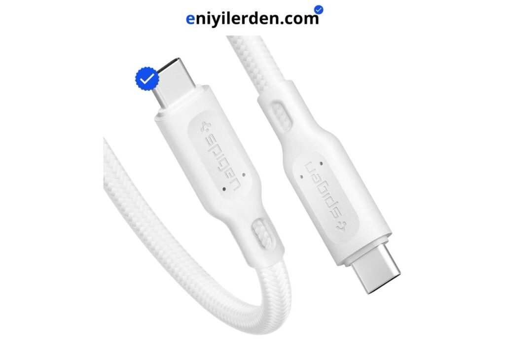 Spigen USB-C to USB-C 1 Metre Kevlar Kablo 100W Güç / PPS 2.0 Super Hızlı Şarj /