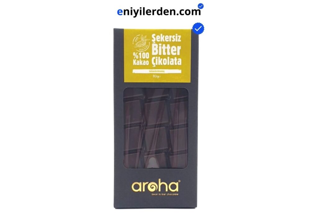 AROHA 2 Adet Şekersiz, Glutensiz, Vegan Bitter Diyet Çikolata