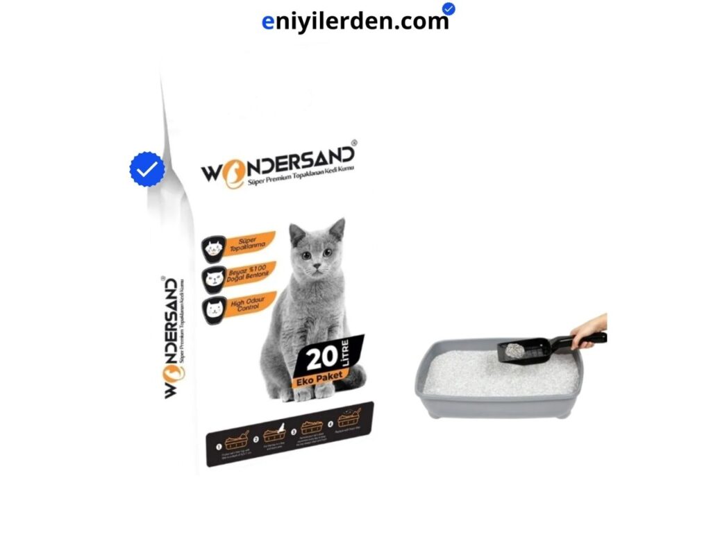 Wondersand Kokusuz Topaklaşan İnce Beyaz Bentonit Kedi Kumu