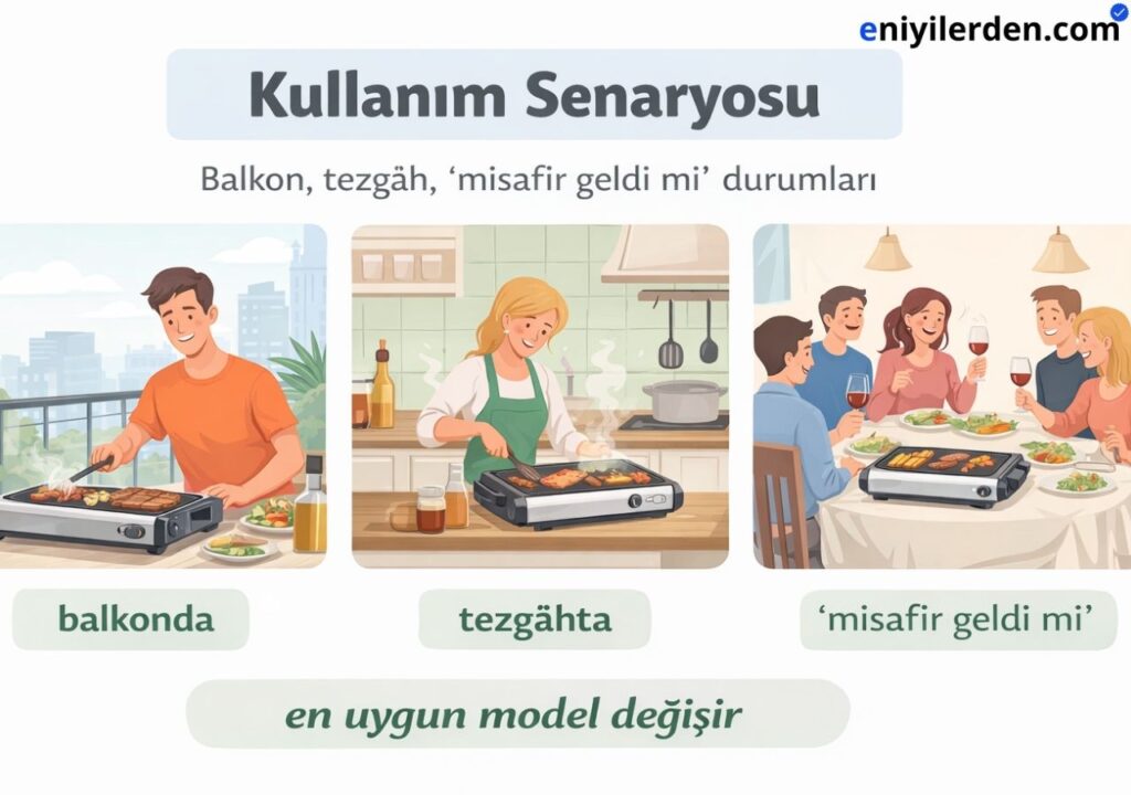 Dumansız Elektrikli Izgara Kullanım Senaryosu