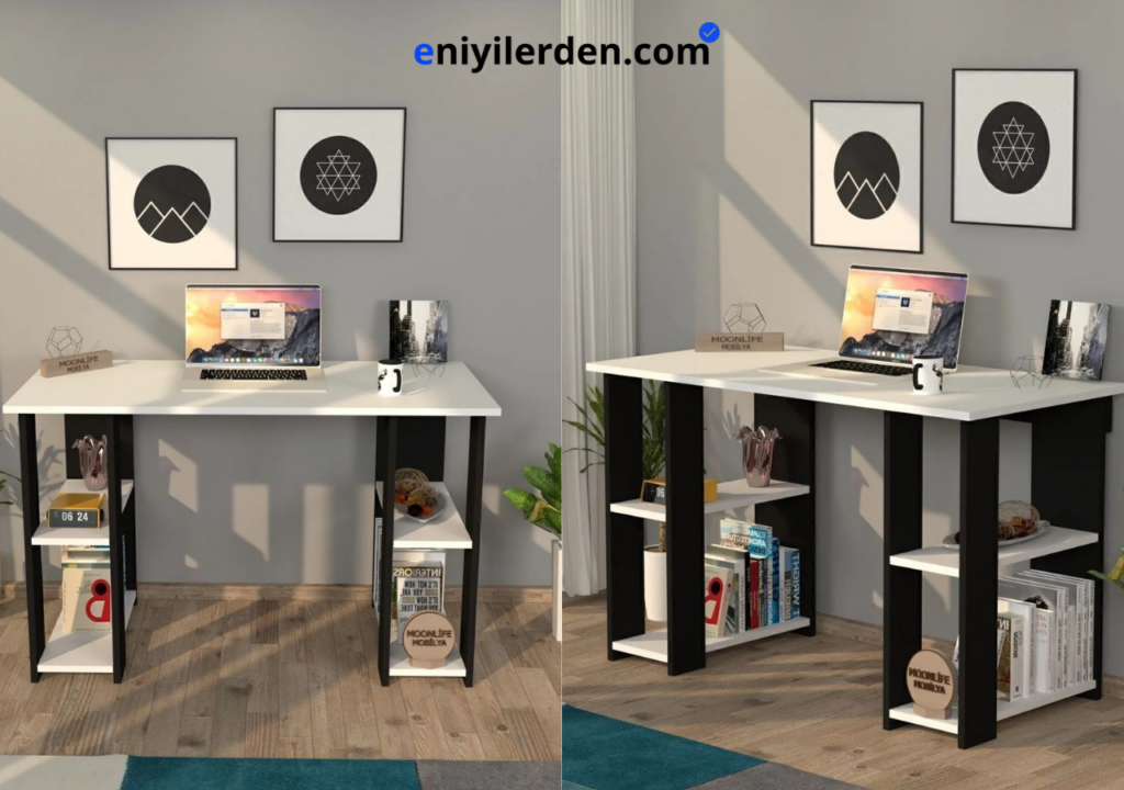 Moonlife Hipo Kitaplıklı Çalışma Masası