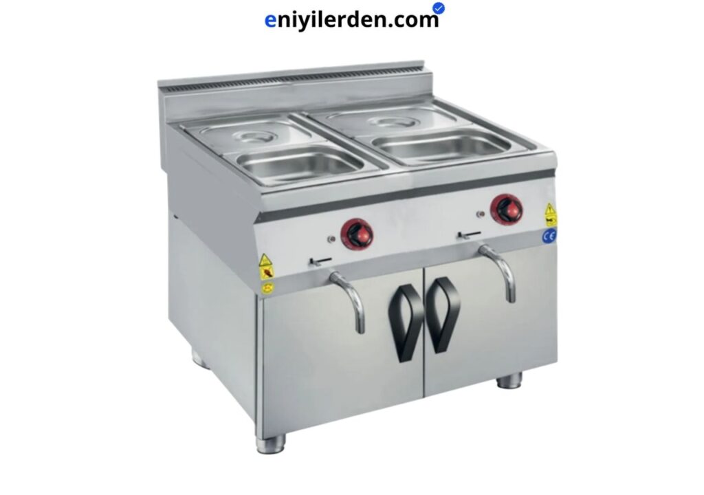 CSA INOX Karacasan Endüstriyel 900 Seri Dolaplı 2’li Elektrikli Sos Benmari Makinesi