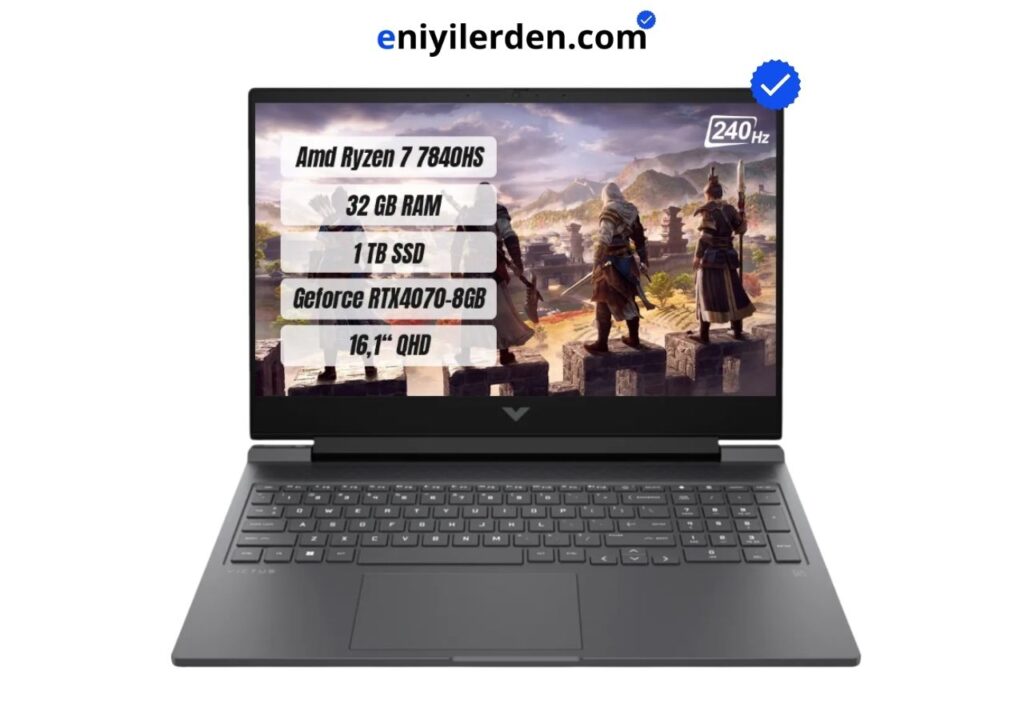 HP Victus 16-S0001NT (Ryzen 7 7840HS, RTX 4070, 32GB RAM, 1TB SSD, QHD)