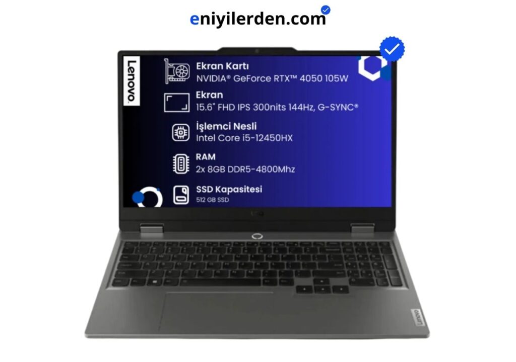Lenovo LOQ 15IAX9 83GS002TTR-32 (i5-12450HX, RTX 4050, 32GB RAM, 512GB SSD, FreeDOS)
