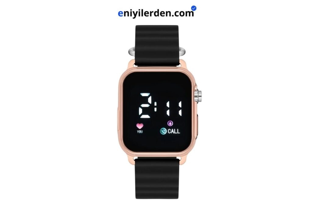 Aqua Di Polo 1987 Rose Gold Unisex Siyah Silikon Dijital LED Kol Saati APWR033304