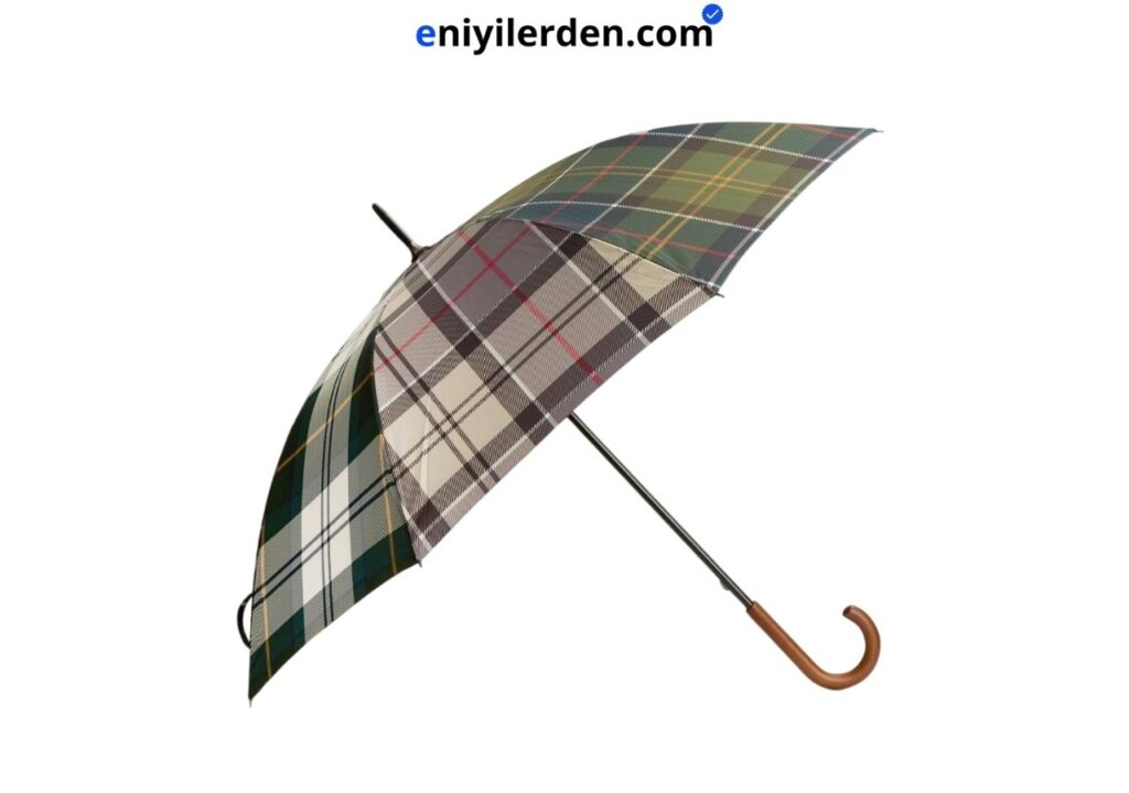 Barbour Karışık Tartan Uzun Şemsiye